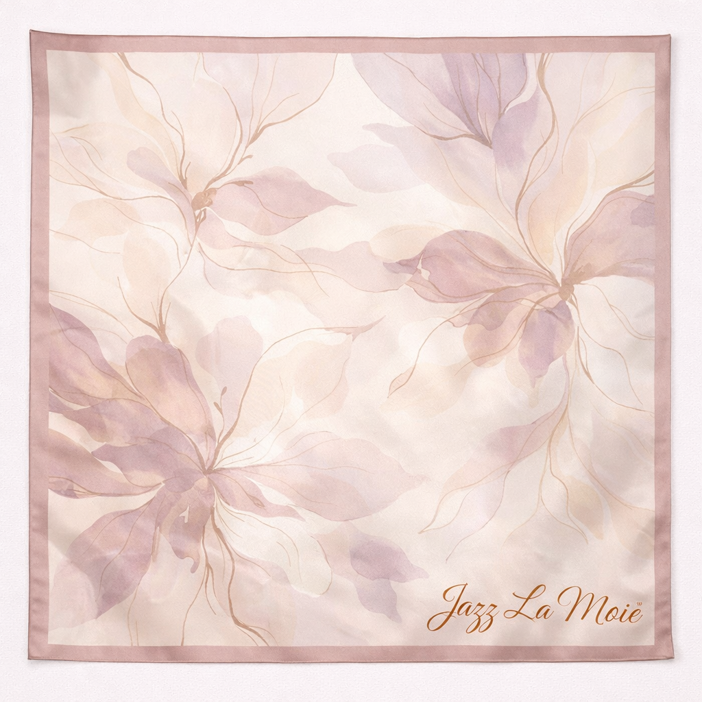 Rosée Bloom silk Twill Scarf by Jazz La Moie