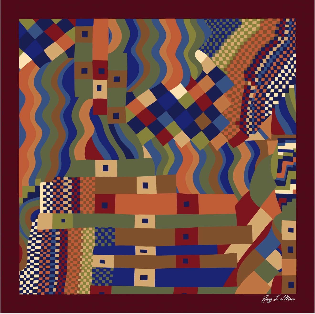 Mosaïque Silk Twill Scarf 53