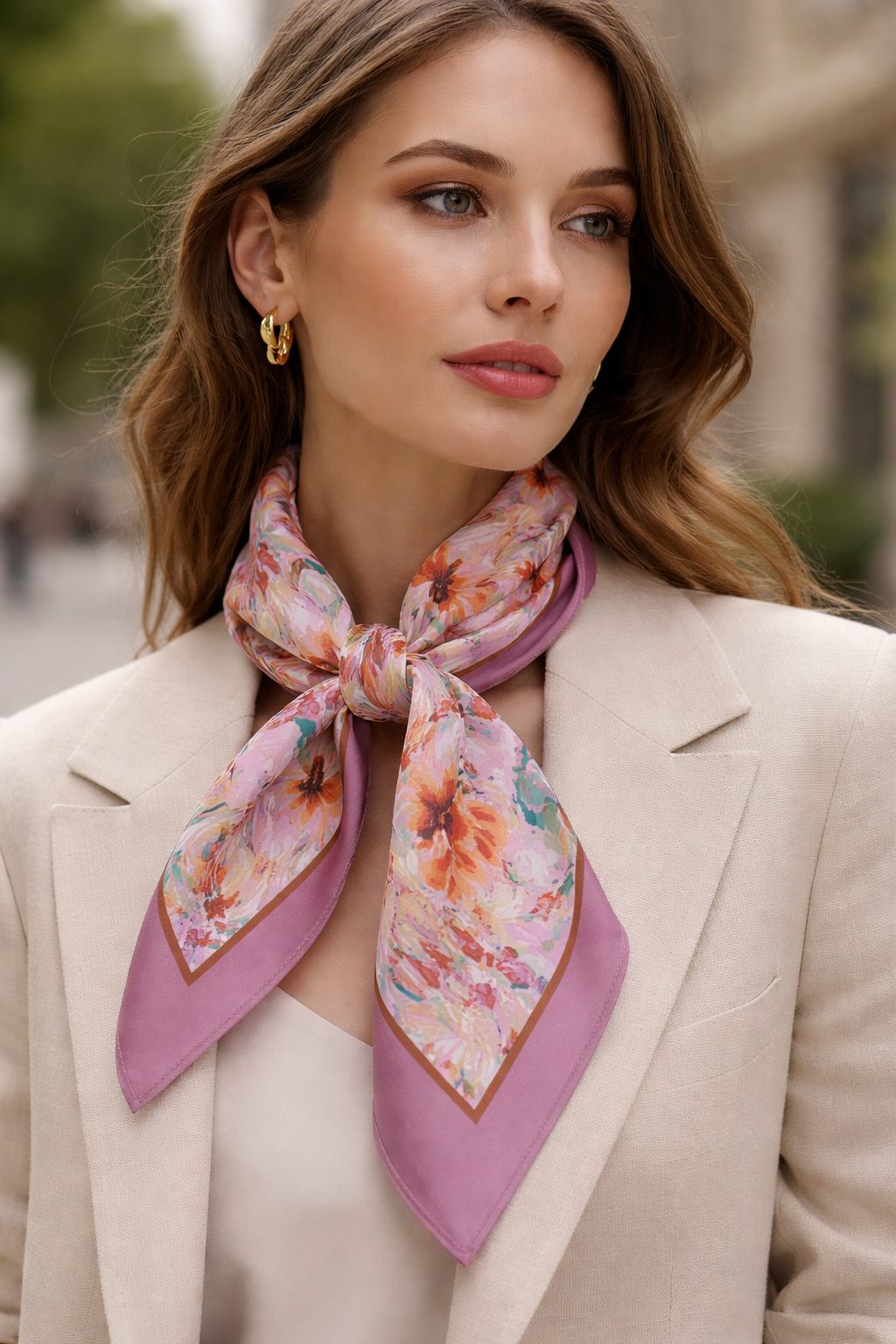 Pétalia Silk Twill Scarf Carré 53