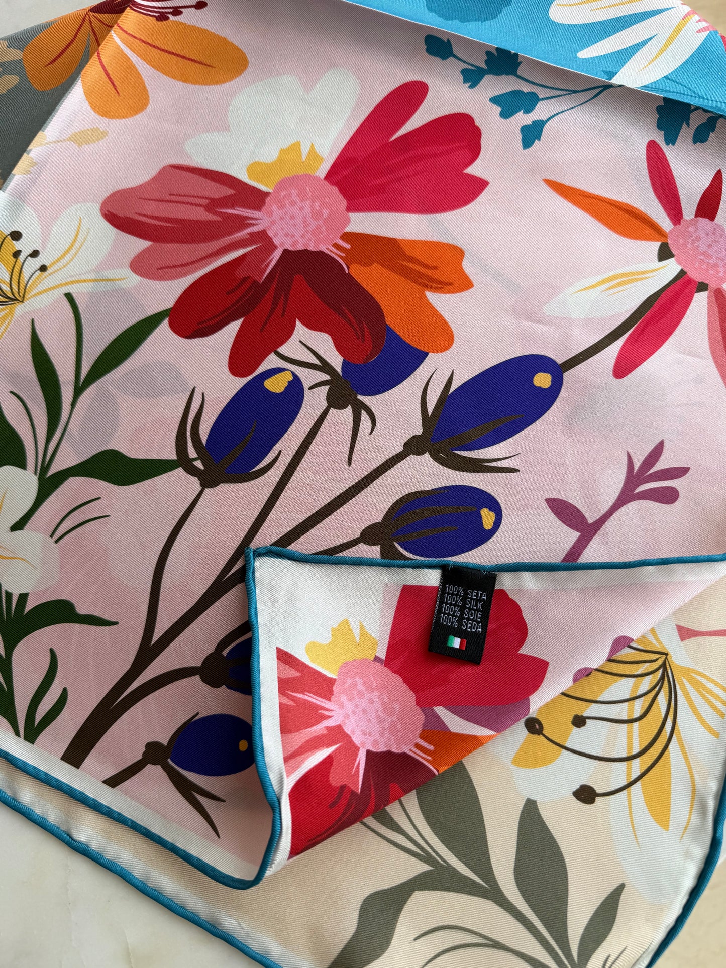 Floréa Luxury Silk Scarf- Carré 65