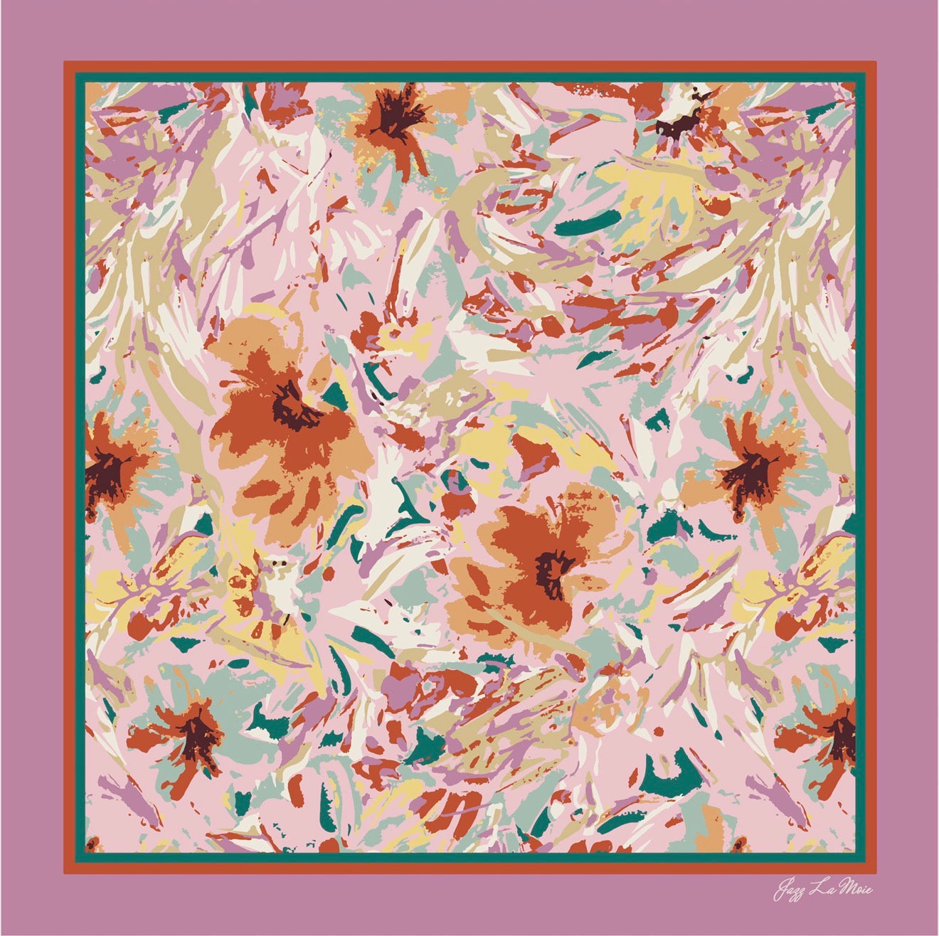 Pétalia Silk Twill Scarf Carré 53