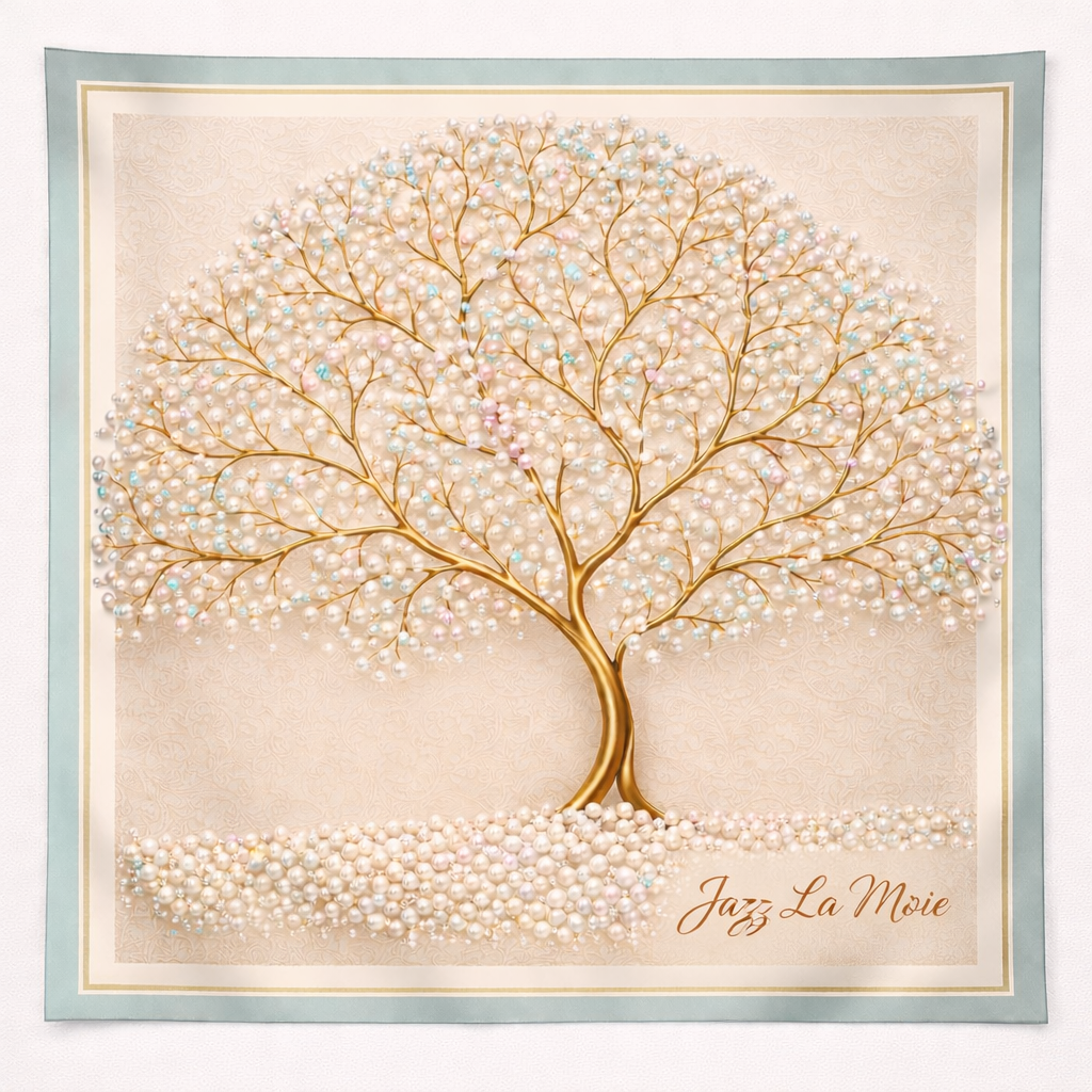 Tree of Grace Silk Twill Scarf | Jazz La Moie