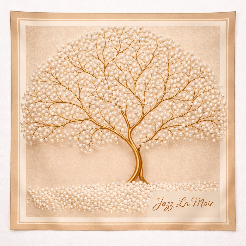 Tree of Grace Silk Twill Scarf | Jazz La Moie