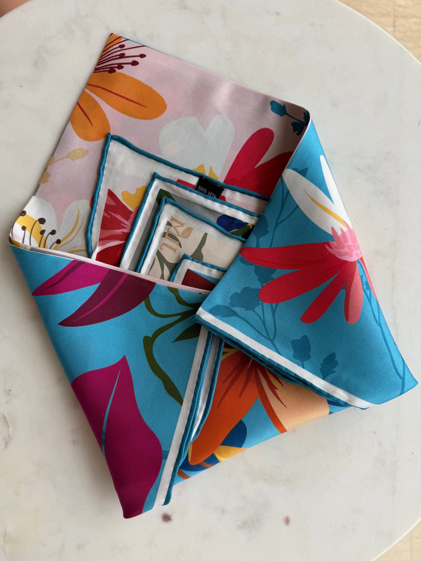 Floréa Luxury Silk Scarf- Carré 65