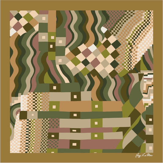 Mosaïque Terre- Silk Twill Scarf 53