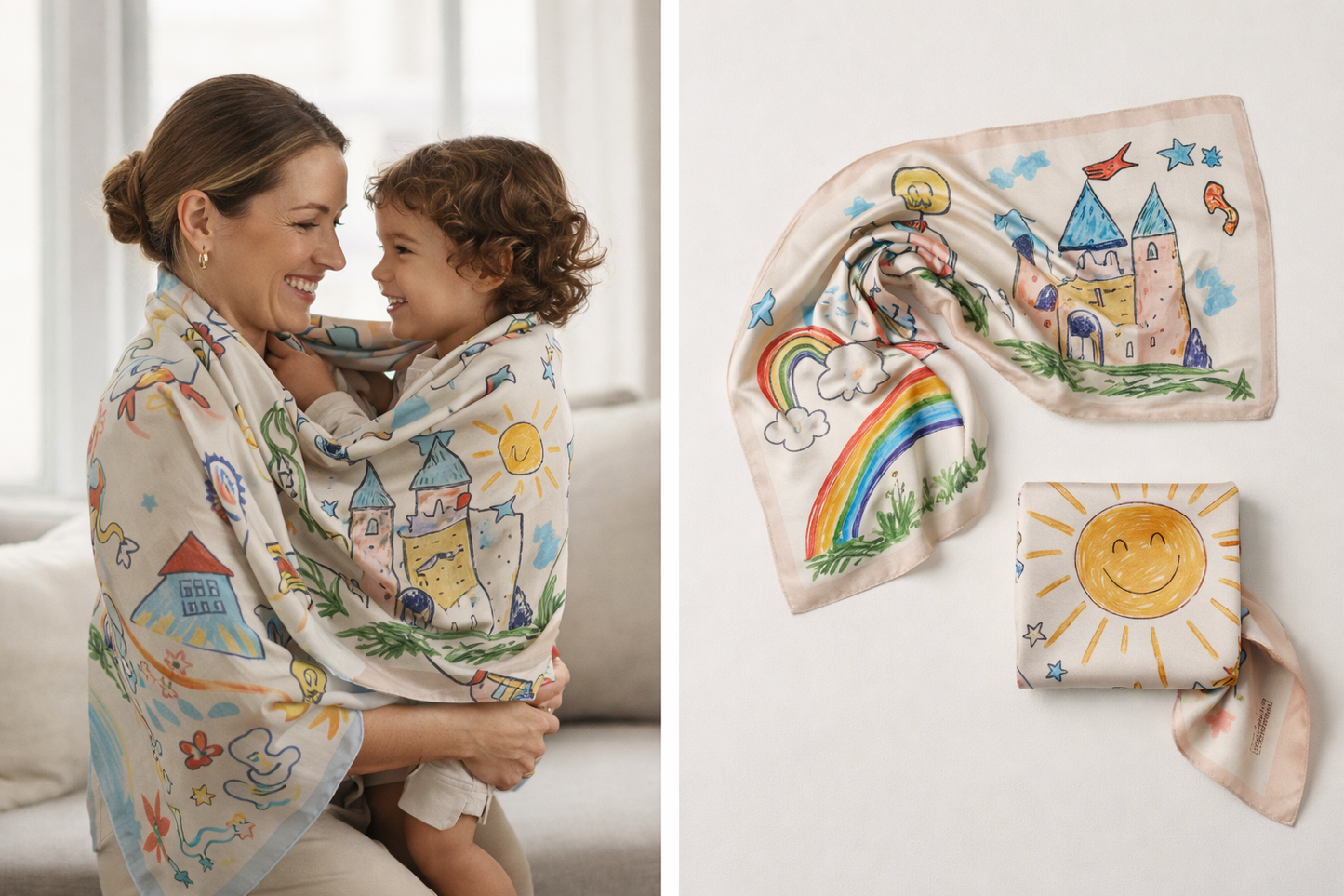 Signature Silk Scarf- Memory Frame