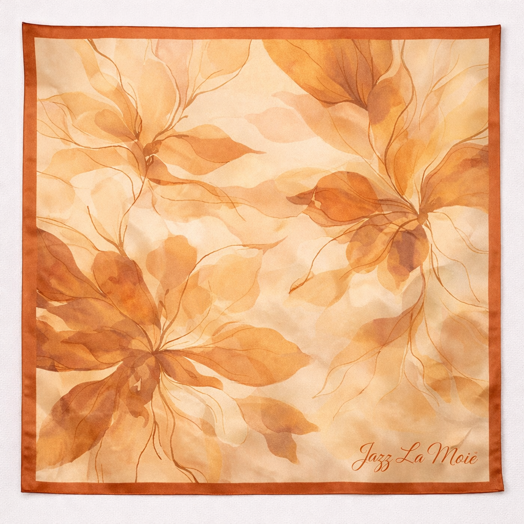 Solaria Bloom silk twill scarf by Jazz La Moie