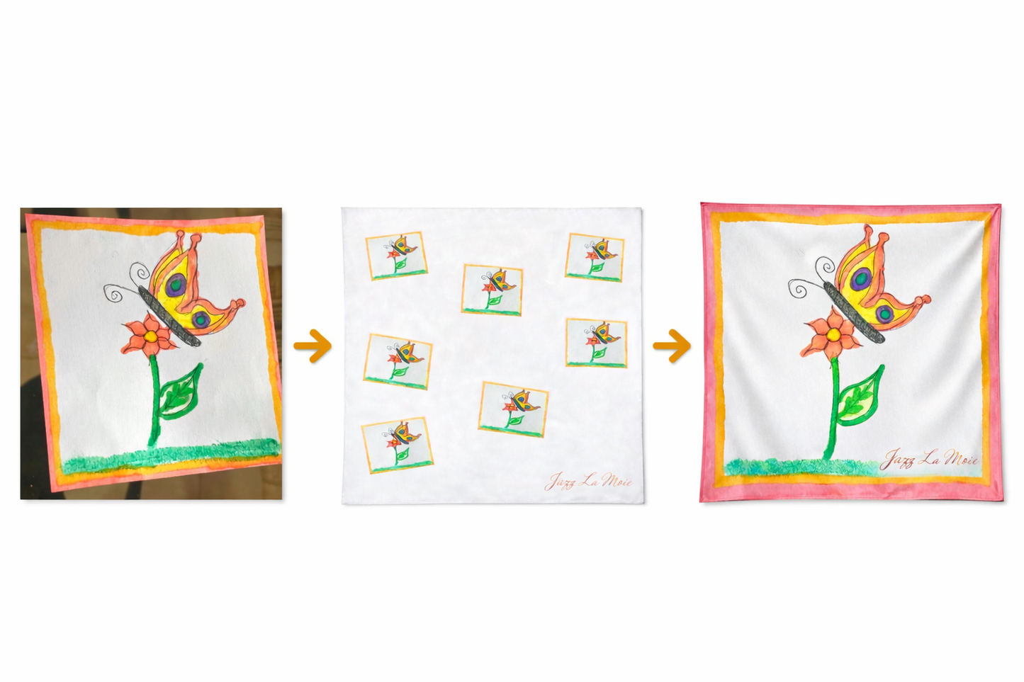 Signature Silk Scarf- Memory Frame