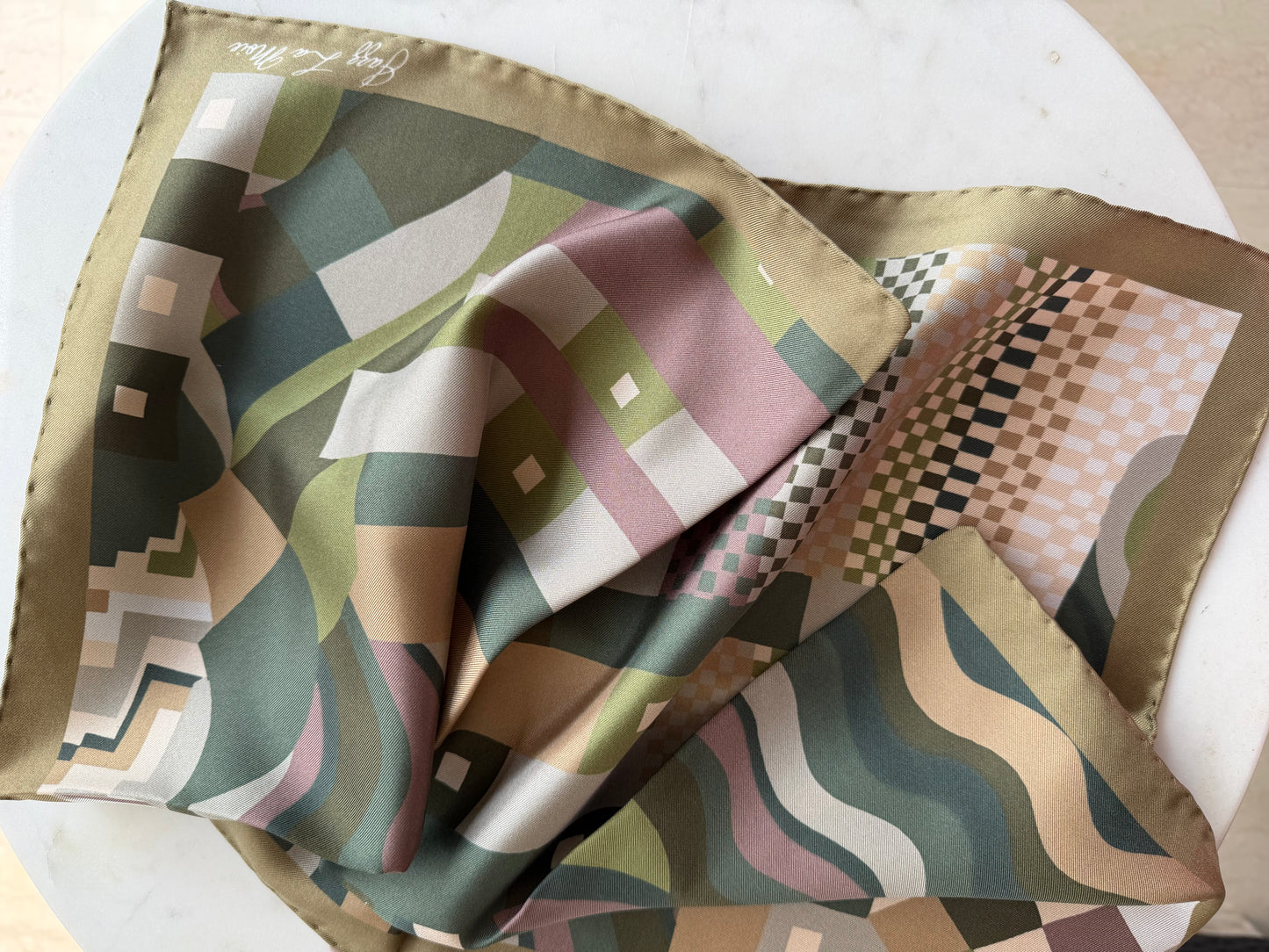 Mosaïque Terre- Silk Twill Scarf 53