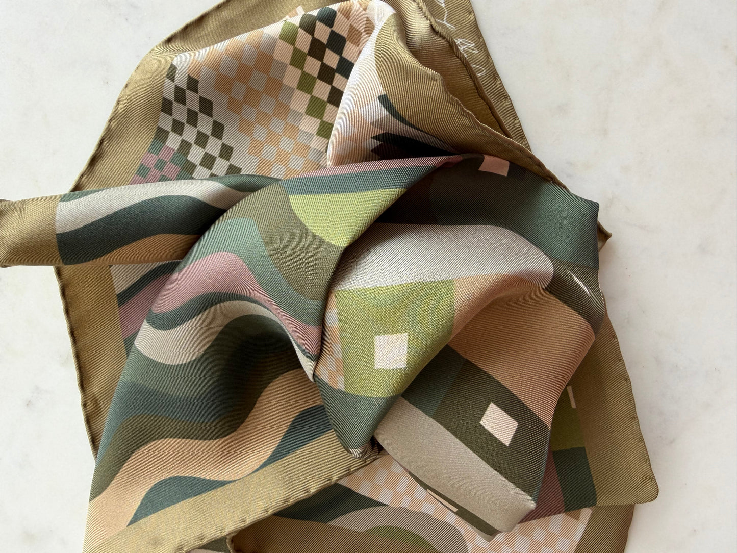 Mosaïque Terre- Silk Twill Scarf 53