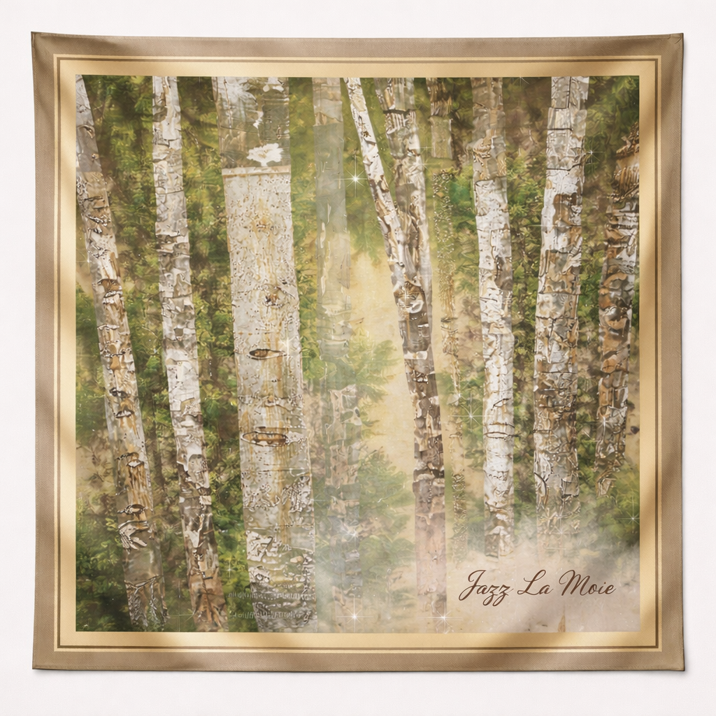 Whispering Forest Silk Twilly Scarf | Jazz La Moie